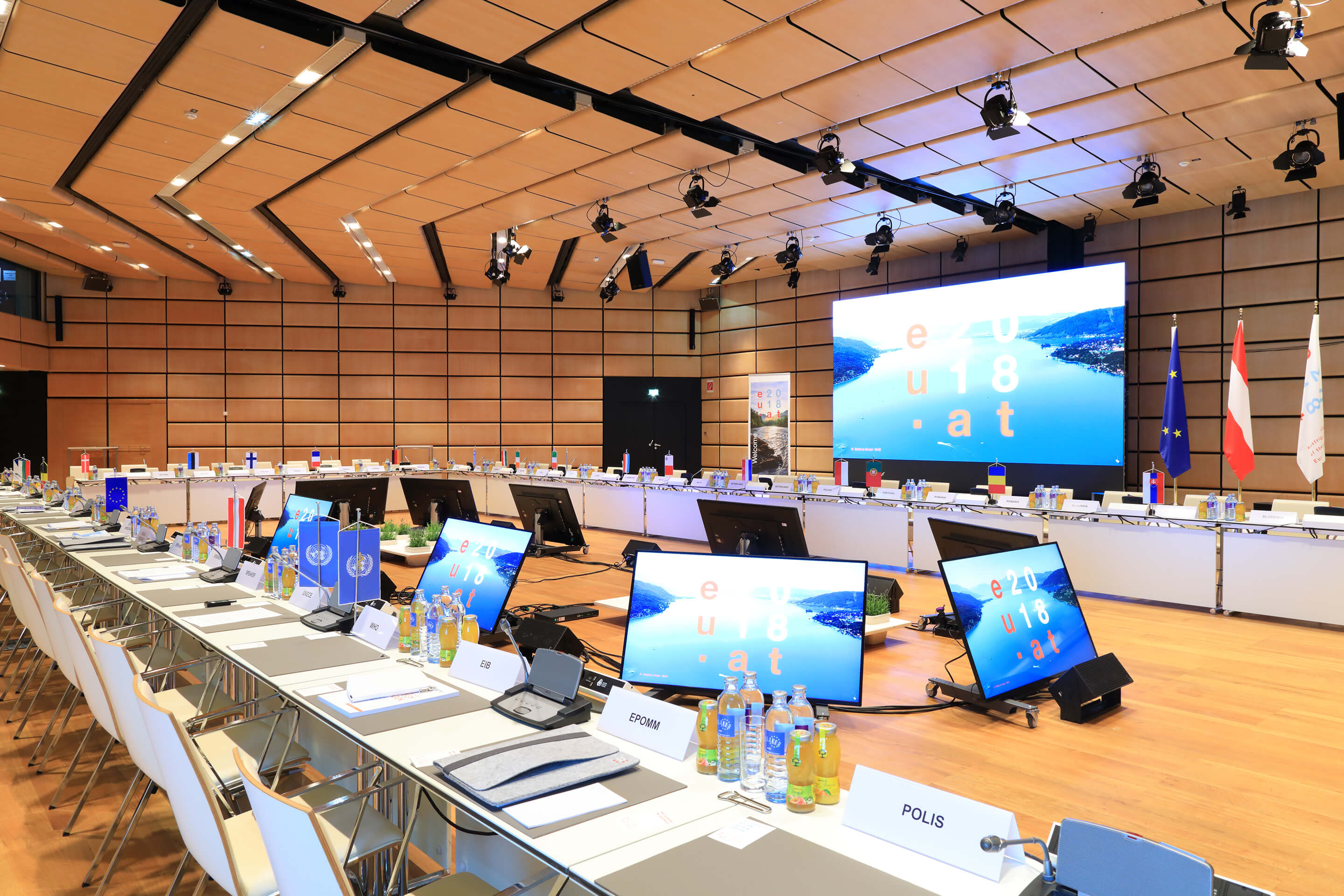 Foto: Raum Level -2 Saal K Setting EU Ratspräsidentschaft